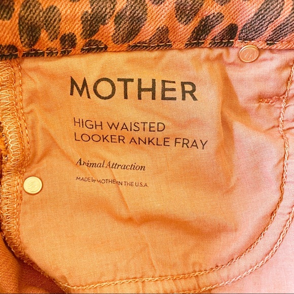 MOTHER High Waisted Looker Jean Ankle Fray Animal Attraction Leopard 27 NEW NWT - Picture 9 of 15